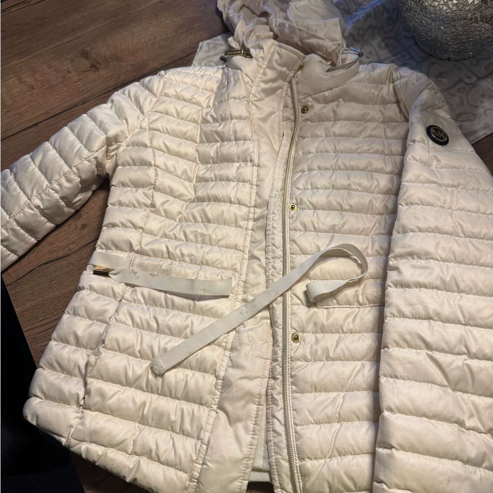 Michael Kors Cream Jacket with Gold Accents